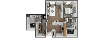 1 bedroom 1 bath floor plan A13 at The View at Old City, Pennsylvania, 19106