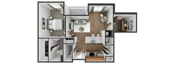 1 bedroom 1 bath floor plan C at The View at Old City, Philadelphia