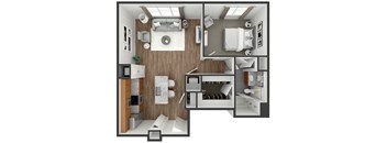 1 bedroom 1 bath floor plan A10 at The View at Old City, Philadelphia, Pennsylvania