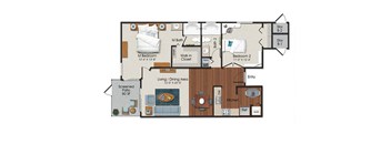 2 Bedrooms and 2 Bathrooms Floor Plans at Water's Edge Apartments, Sunrise, FL, 33351