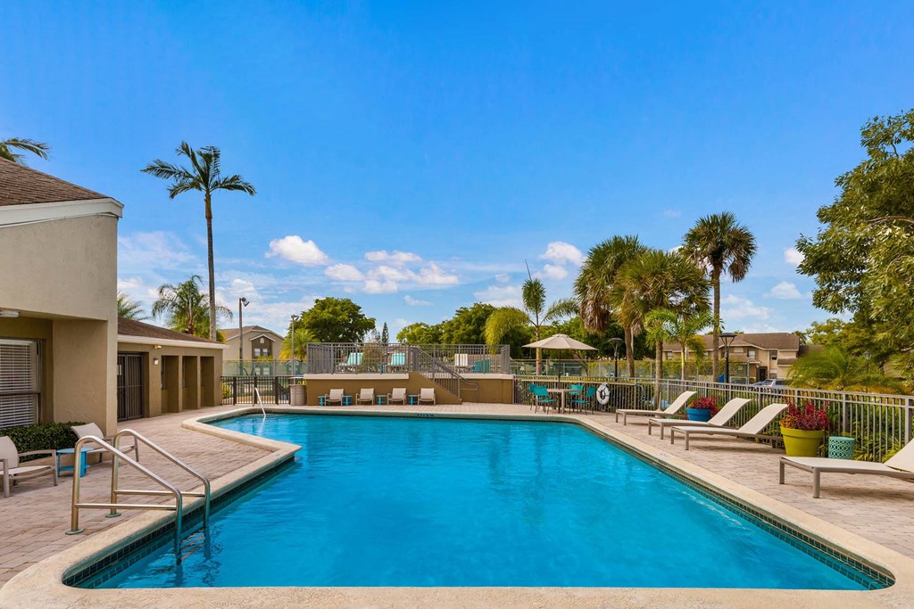 Swimming Pool With Relaxing Sundecks at Water's Edge, Florida