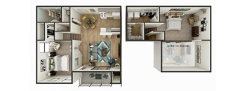 2 bedroom 2 bath floor plan at Whisper Lake Apartments, Florida
