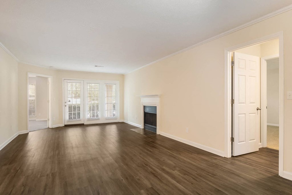 Wood Floor Living Room at Wynfield Trace, Peachtree Corners, GA, 30092