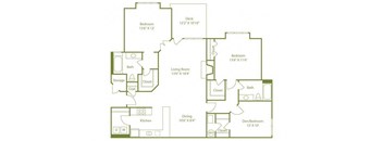 3 Bed 2 Bath Floor Plan at Wynfield Trace, Peachtree Corners, Georgia