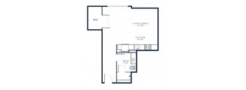 S2 Studio Floor Plan Layout at Riverwalk Apartments, Massachusetts