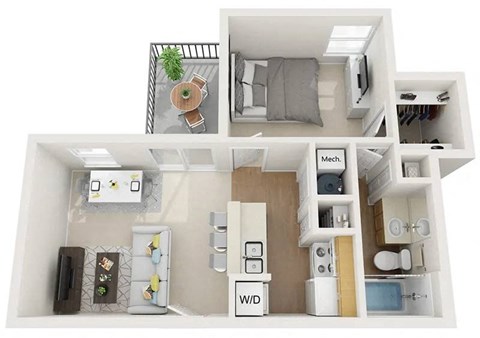 Sandia Floor Plan at Mountain Run Apartments, New Mexico, 87111