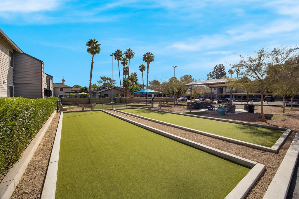 Shuffle Board & Grilling Area at 2900 Lux Apartment Homes, Nevada