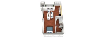 Studio / 1 Bath - 450 Sq. Ft. Floor plan image - S  at Glen at Hidden Valley, Reno, Nevada