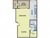 Studio / 1 Bath - 450 Sq. Ft. Floor plan image - S
