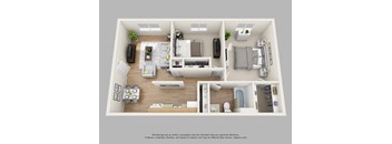 The Amelia 2 Bed 1 Bath Floor Plan at Sarasota South, Bradenton, FL