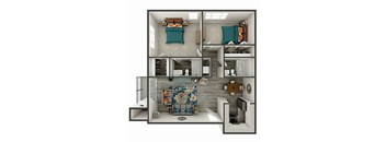 A collage of different room designs with a focus on the bedroom.