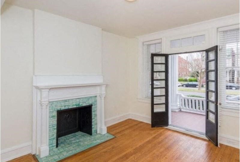 Living Room With Fireplace at The Collection, Virginia, 23220