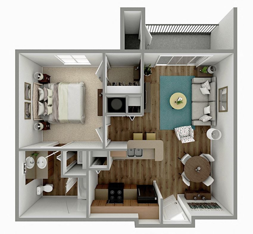 A1 - 1 Bedroom 1 Bath Floorplan Image A1 - 1 Bedroom 1 Bath Floorplan Image