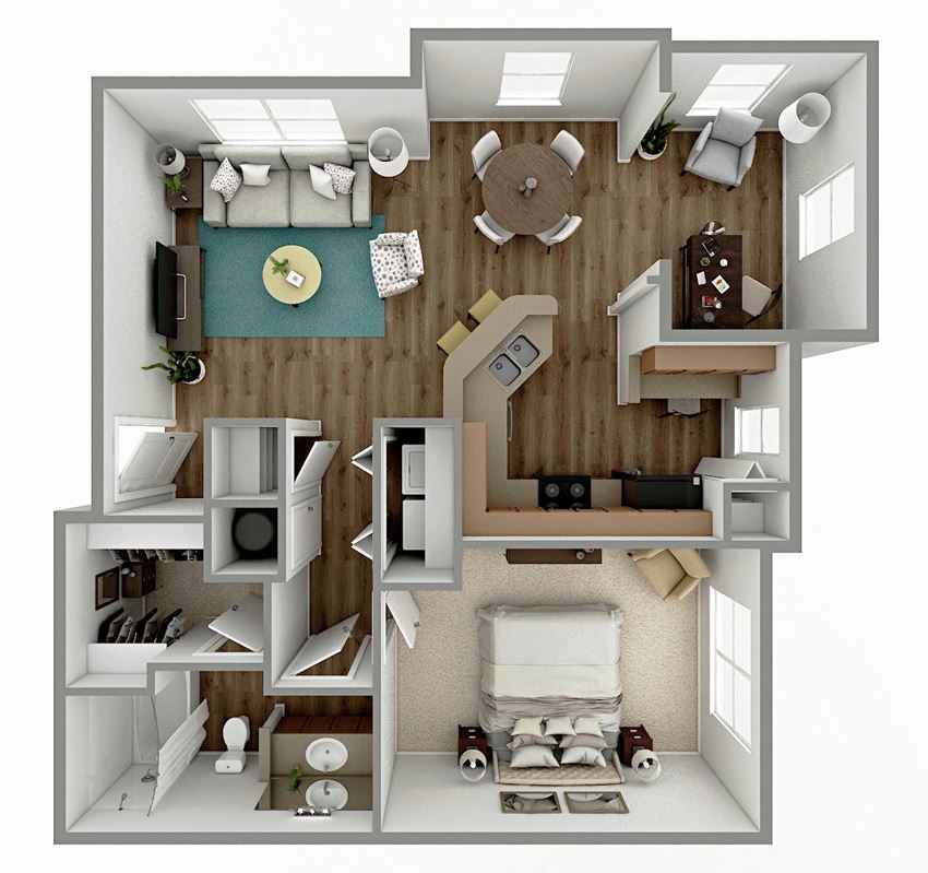 A4 - 1 Bedroom 1 Bath with Sunroom Floorplan Image A4 - 1 Bedroom 1 Bath with Sunroom Floorplan Image
