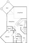 A4 - 1 Bedroom 1 Bath Floorplan Image 750 Sq. Ft.
