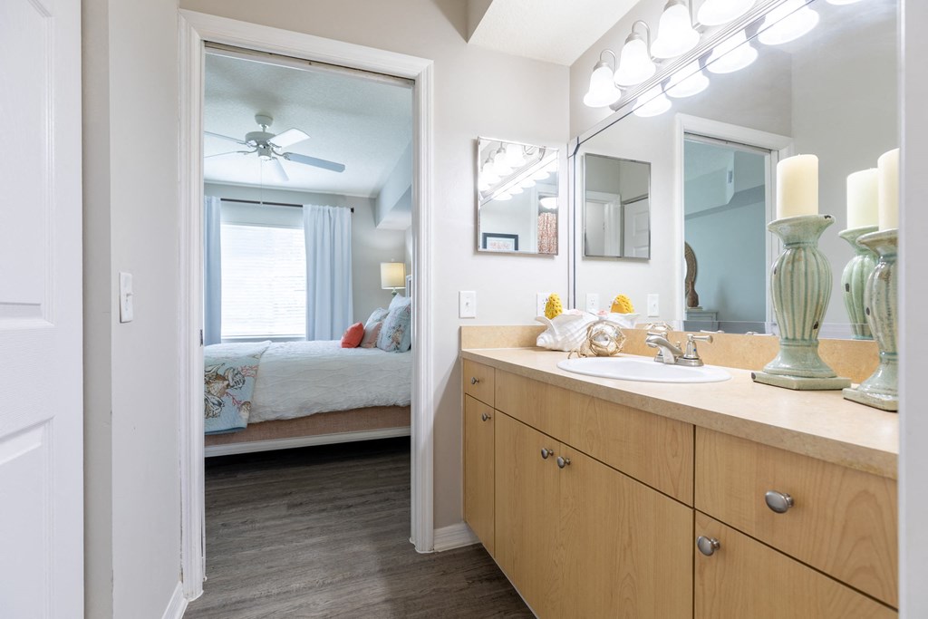 a bathroom with a sink and a mirror at Heritage Bay, Florida 