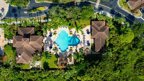 aerial view of a house with a swimming pool at Heritage Bay, Jensen Beach Florida
