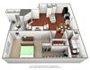 1 bedroom 1 bathroom floor plan A 1 bedroom 1 bathroom floor plan A at The Glen at Highpoint, Dallas, Texas