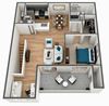 1 bedroom 1 bath floor plan 1 bedroom 1 bath floor plan A at The Parkway at Hunters Creek, Orlando, Florida