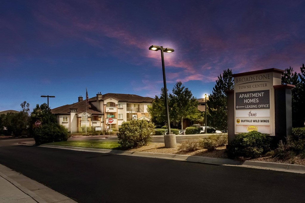 Twilight Photo of the Leasing Office at Broadstone Towne Center, Albuquerque, New Mexico