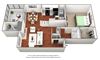 1 bedroom 1 bathroom floor plan C 1 bedroom 1 bathroom floor plan C at The Glen at Highpoint, Texas