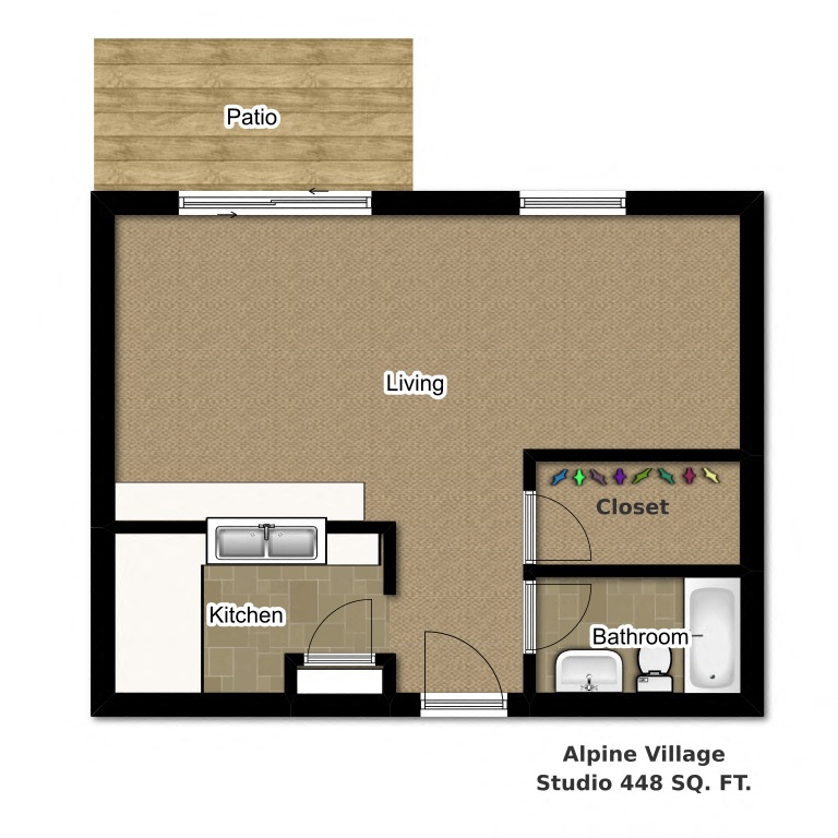 Floor Plans of Alpine Village Apartments in Tumwater, WA