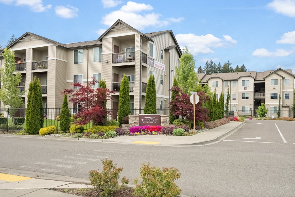 our apartments are located on the corner of an empty street