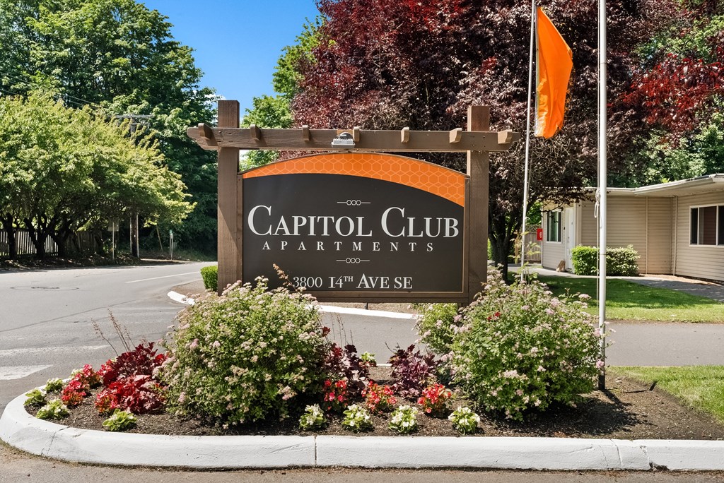 the sign at the apartments entrance