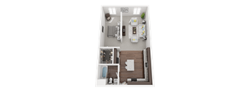 a1 floor plan  studio  460 sq ft  the residences at sawmill