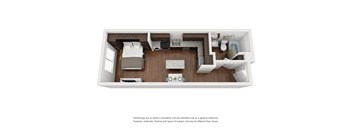a stylized drawing of a 1128 sq ft apartment