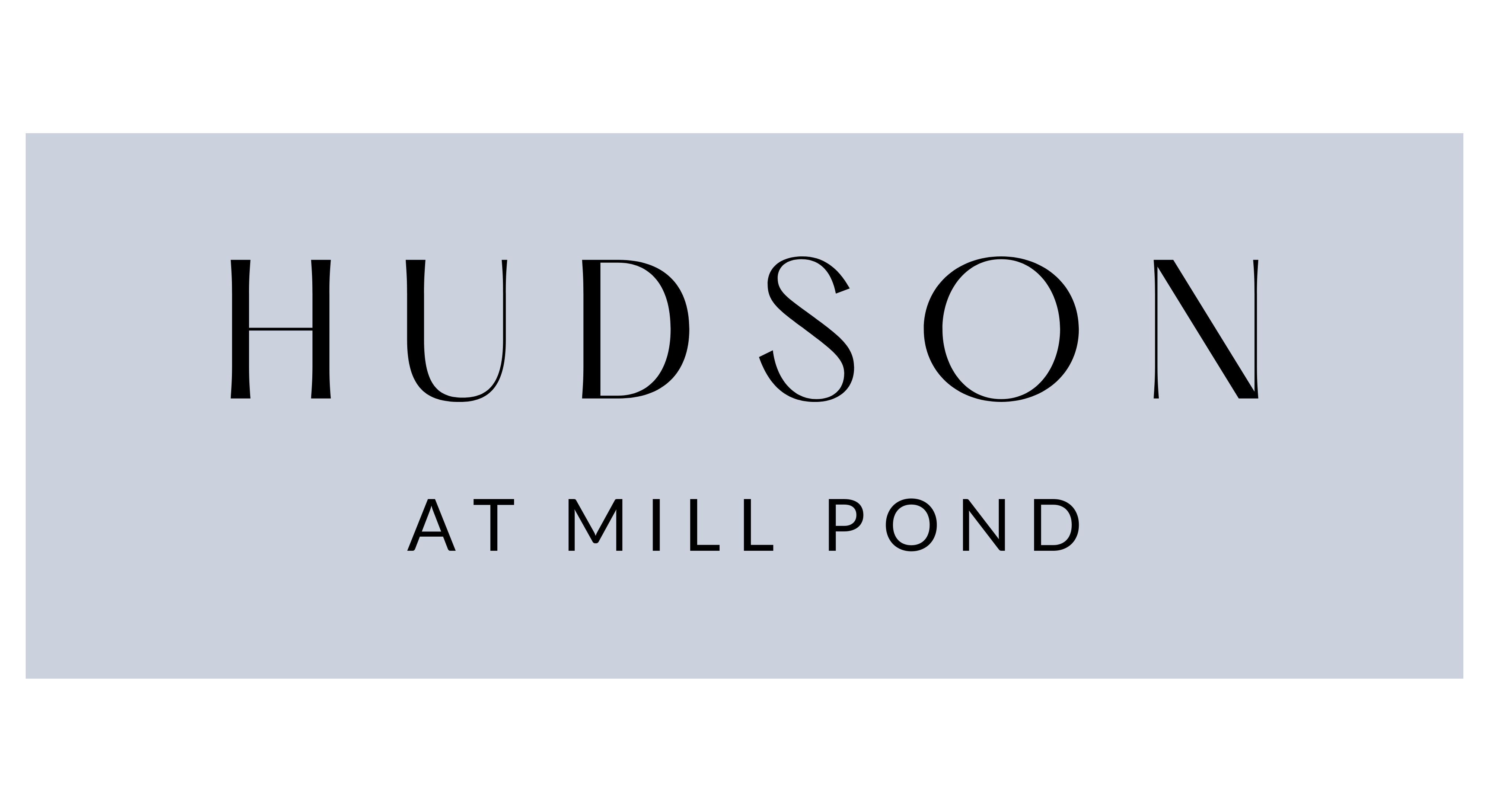 A sign that says Hudson at Mill Pond.