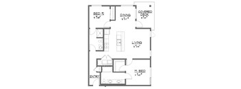 A floor plan of a house with labeled rooms and dimensions.