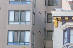 the facade of a building on a city street