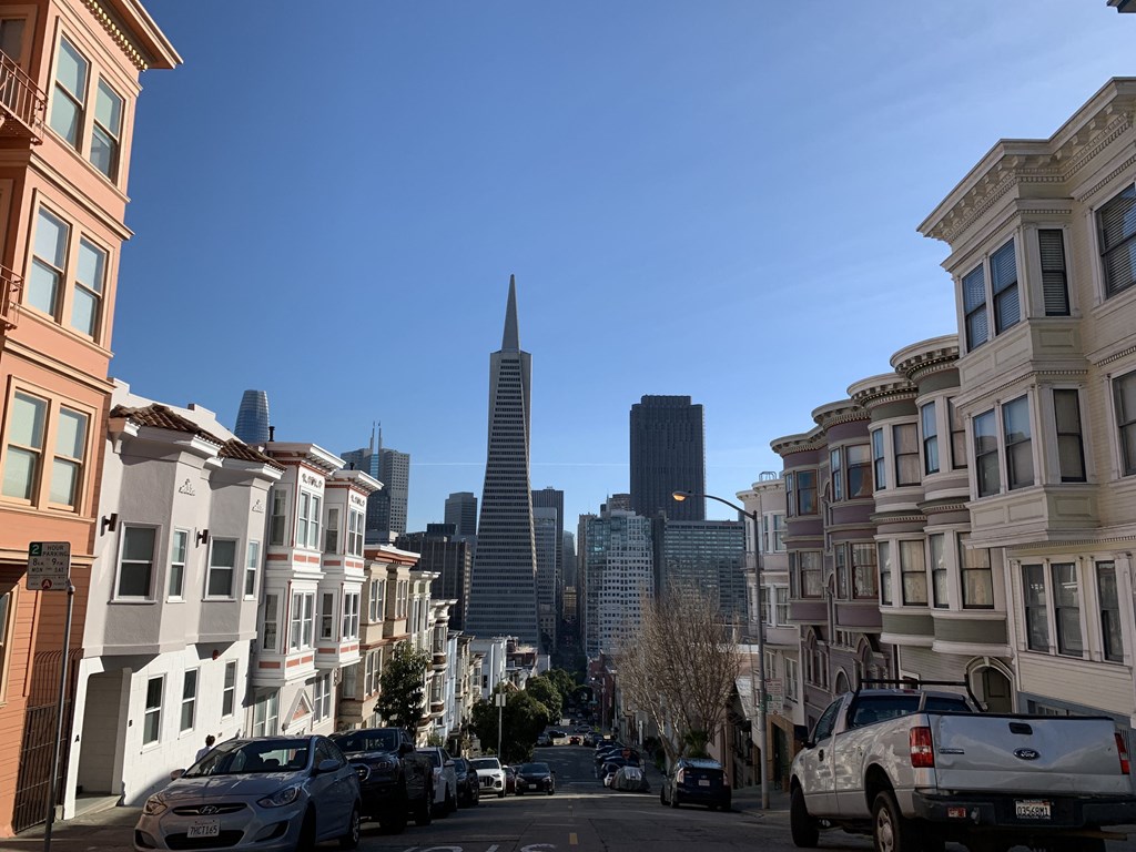the city with the transamerica building in the background