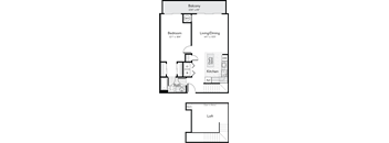 a floor plan of a home with two bedrooms and two bathrooms and a large living room