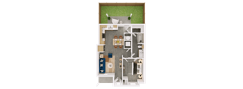 a 3d rendering of a floor plan of a house
