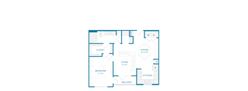 A blueprint of a house layout with labeled rooms.