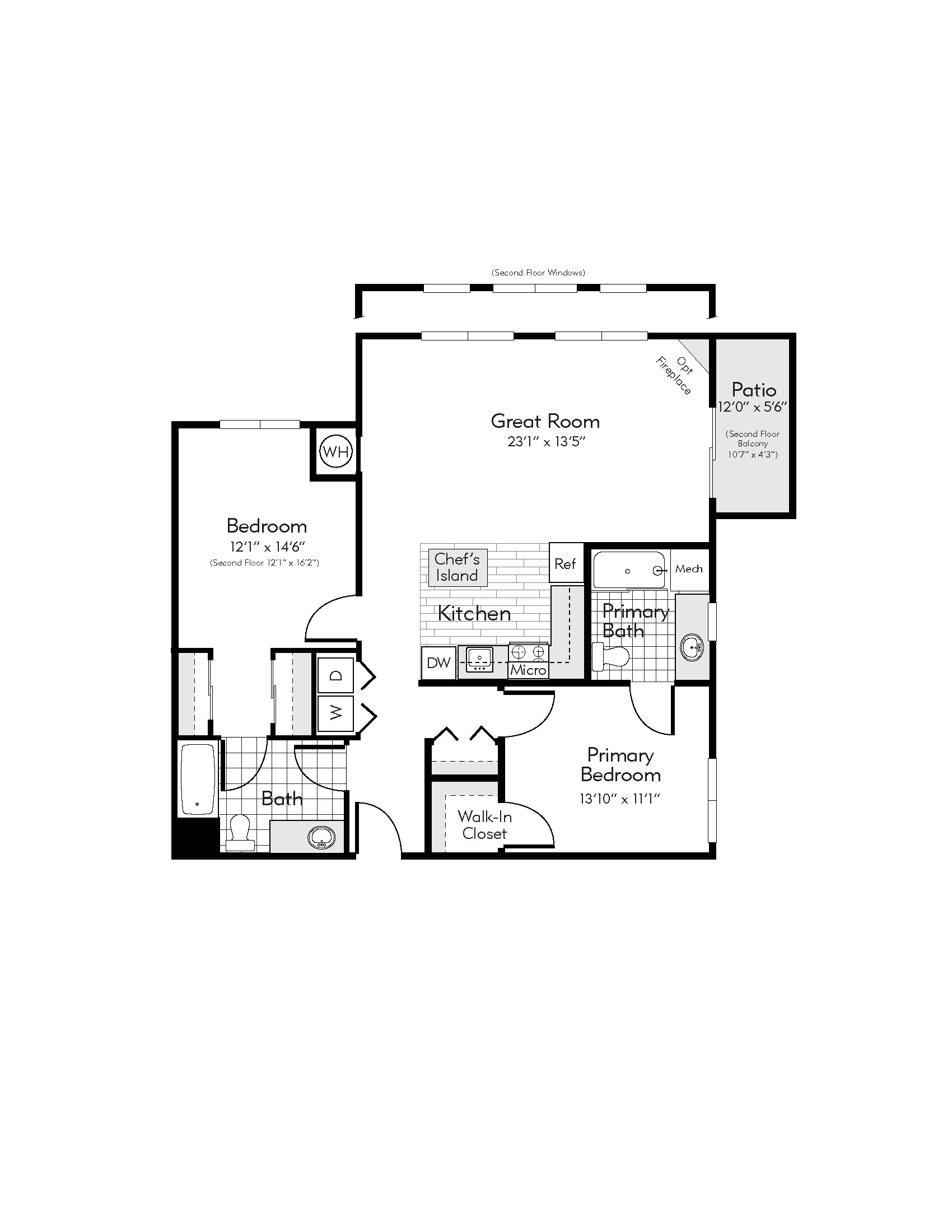2 bedroom floor plan image