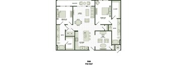 A floor plan of a B6A FLS 6&7 apartment layout.