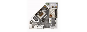 A diagram of a house layout with labeled rooms and their dimensions.