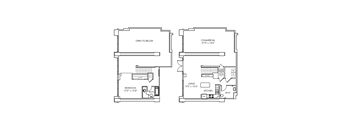 A floor plan shows a bedroom, a living room, a kitchen, a pantry, and a commercial space.