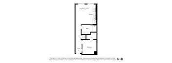 a floor plan of a 1 bedroom apartment