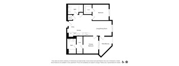 a floor plan of a house with a bedroom and a living room
