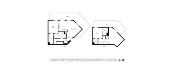 a floor plan and a diagram of two different floor plans of a house