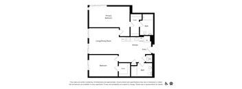 a floor plan of a house with a bedroom and a living room
