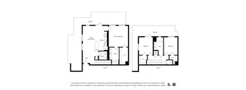 a schematic diagram of two floor plans of a house