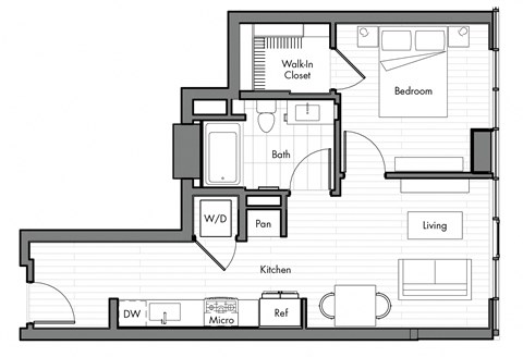 Simone Little Italy Apartments A1 Floor Plan
