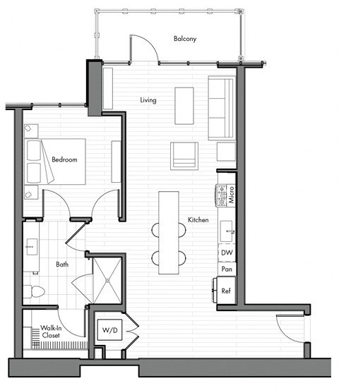 Simone Little Italy Apartments A2 Floor Plan