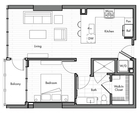 Simone Little Italy Apartments A3 Floor Plan