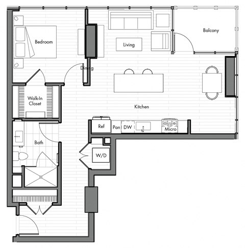 Simone Little Italy Apartments A8 Floor Plan